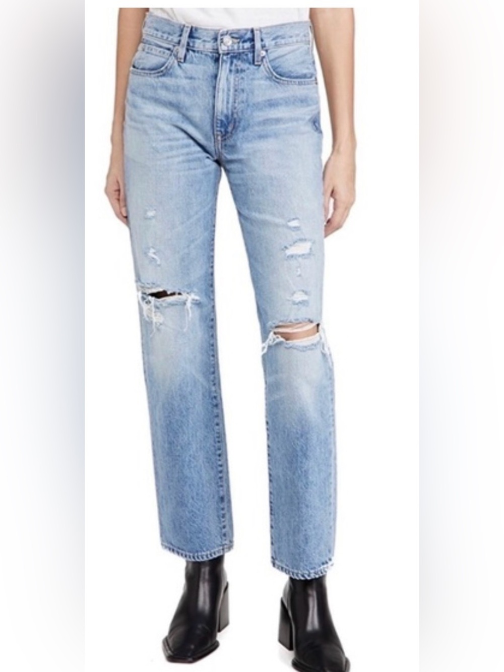 SLVERLAKE	Sophie Distressed Straight Leg Jeans